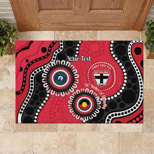 St Kilda NAIDOC 2026 Personalised Rubber Doormat 50 Years of Deadly Aboriginal Art