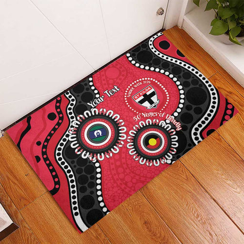 St Kilda NAIDOC 2026 Personalised Rubber Doormat 50 Years of Deadly Aboriginal Art