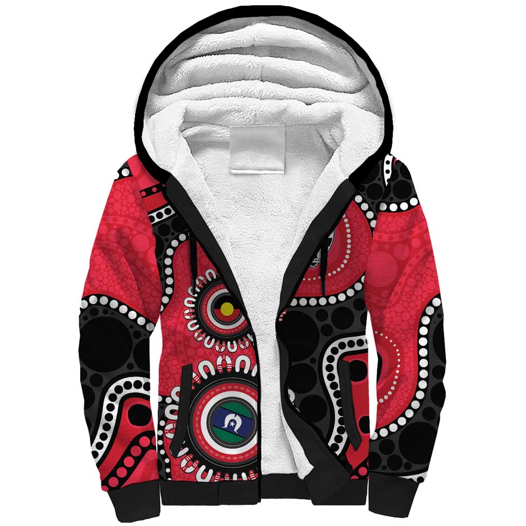 St Kilda NAIDOC 2026 Personalised Sherpa Hoodie 50 Years of Deadly Aboriginal Art
