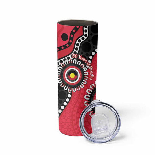 St Kilda NAIDOC 2026 Personalised Skinny Tumbler 50 Years of Deadly Aboriginal Art