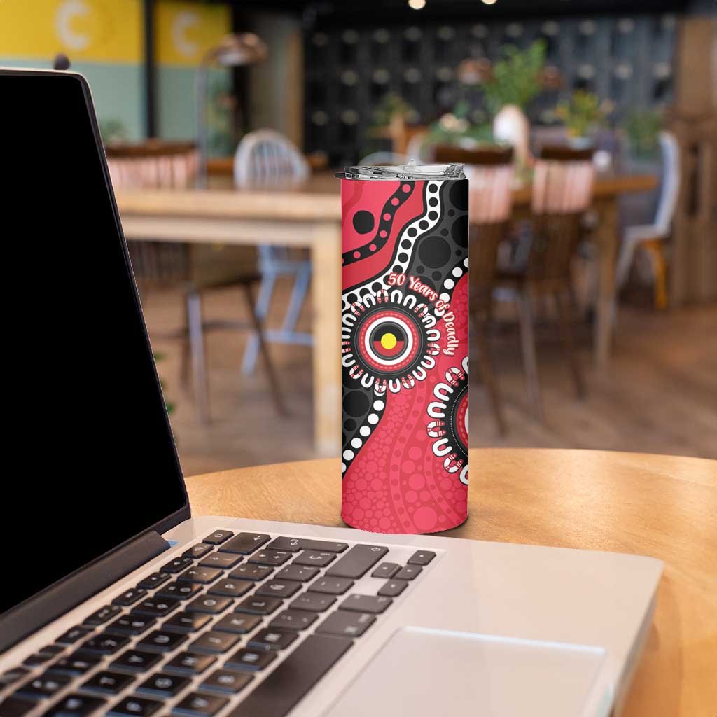 St Kilda NAIDOC 2026 Personalised Skinny Tumbler 50 Years of Deadly Aboriginal Art