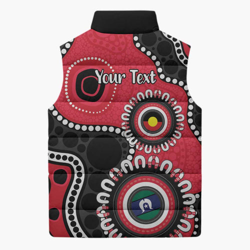 St Kilda NAIDOC 2026 Personalised Sleeveless Puffer Jacket 50 Years of Deadly Aboriginal Art