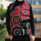 St Kilda NAIDOC 2026 Personalised Sleeveless Puffer Jacket 50 Years of Deadly Aboriginal Art