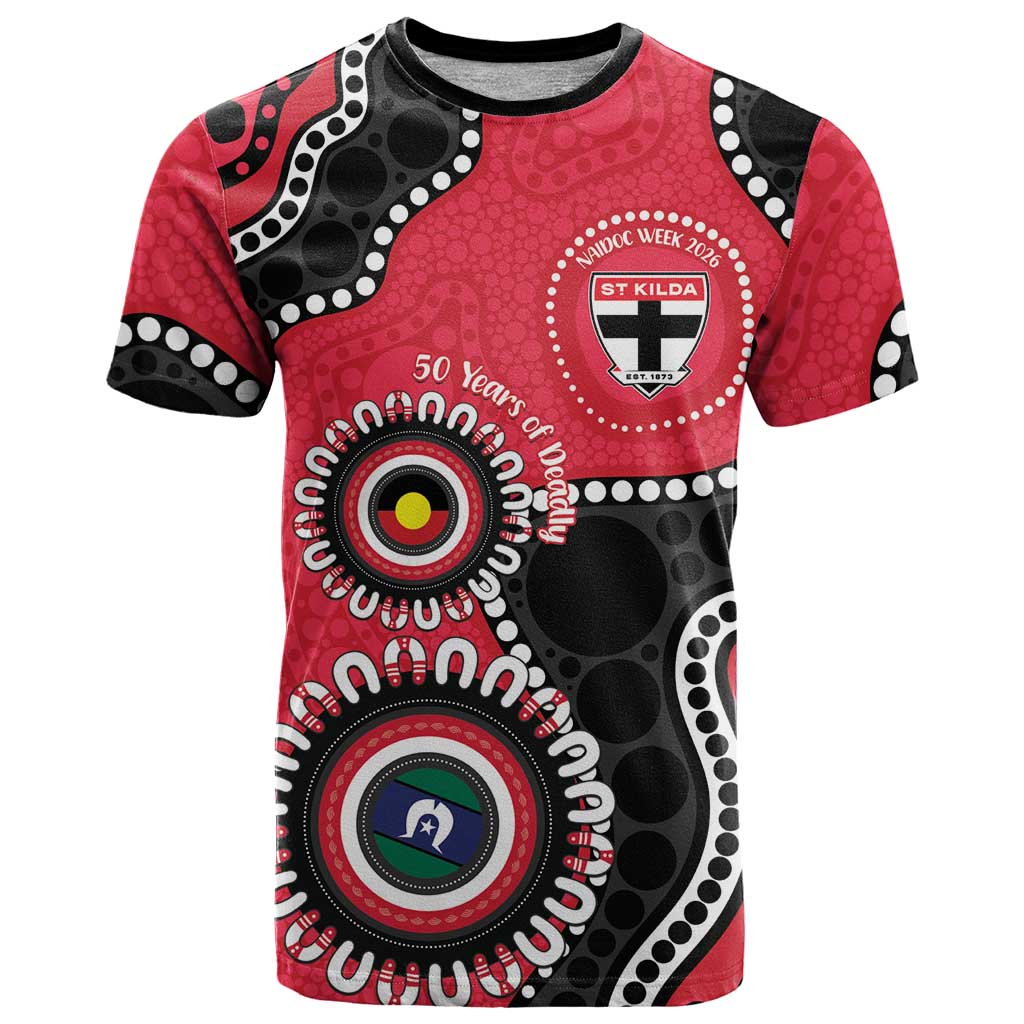 St Kilda NAIDOC 2026 Personalised T Shirt 50 Years of Deadly Aboriginal Art