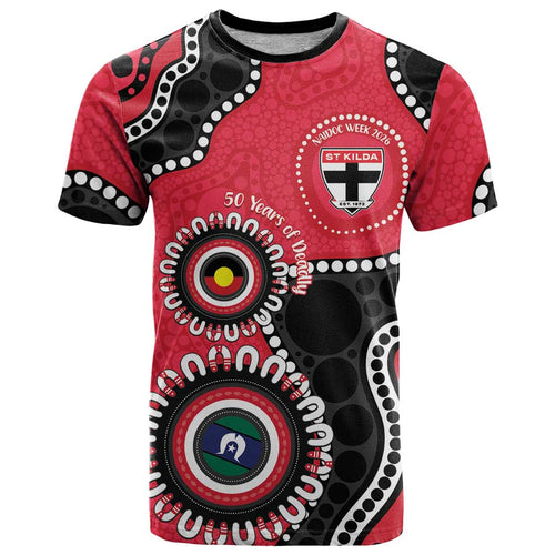 St Kilda NAIDOC 2026 Personalised T Shirt 50 Years of Deadly Aboriginal Art