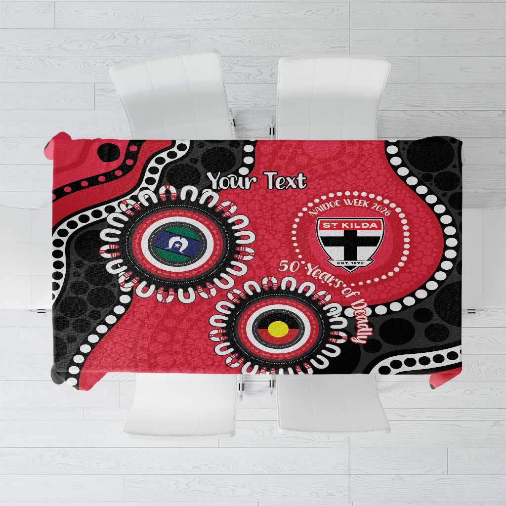St Kilda NAIDOC 2026 Personalised Tablecloth 50 Years of Deadly Aboriginal Art