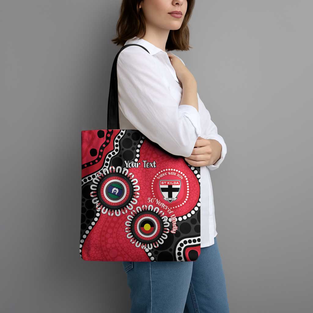 St Kilda NAIDOC 2026 Personalised Tote Bag 50 Years of Deadly Aboriginal Art