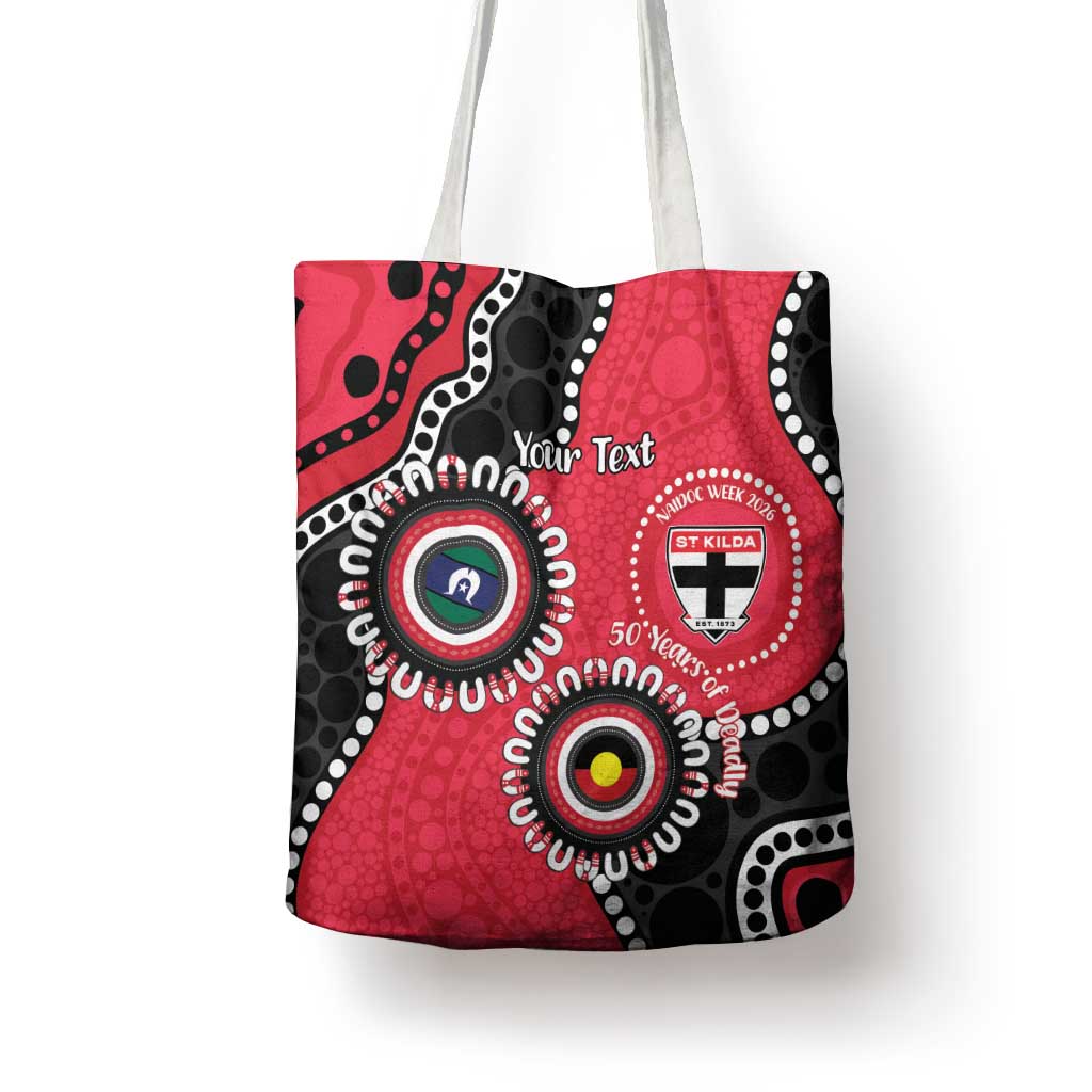 St Kilda NAIDOC 2026 Personalised Tote Bag 50 Years of Deadly Aboriginal Art