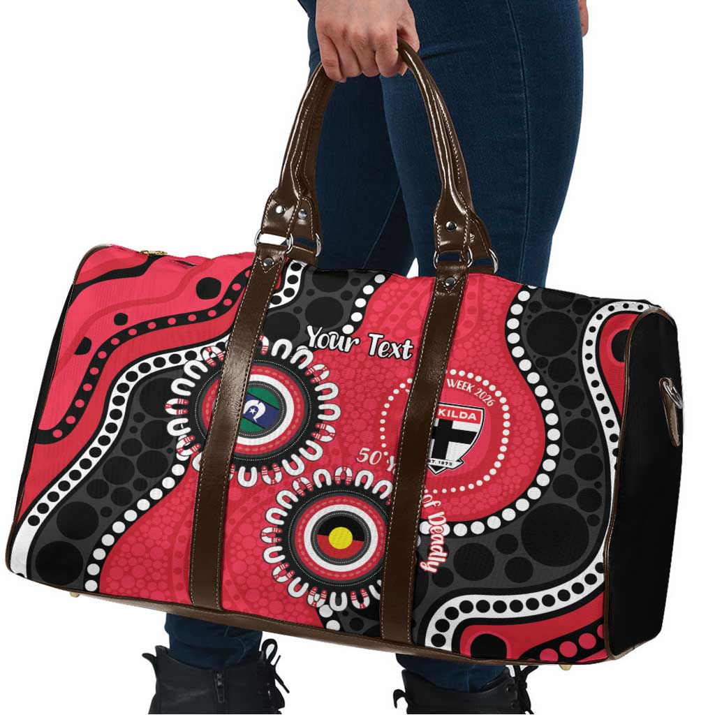 St Kilda NAIDOC 2026 Personalised Travel Bag 50 Years of Deadly Aboriginal Art