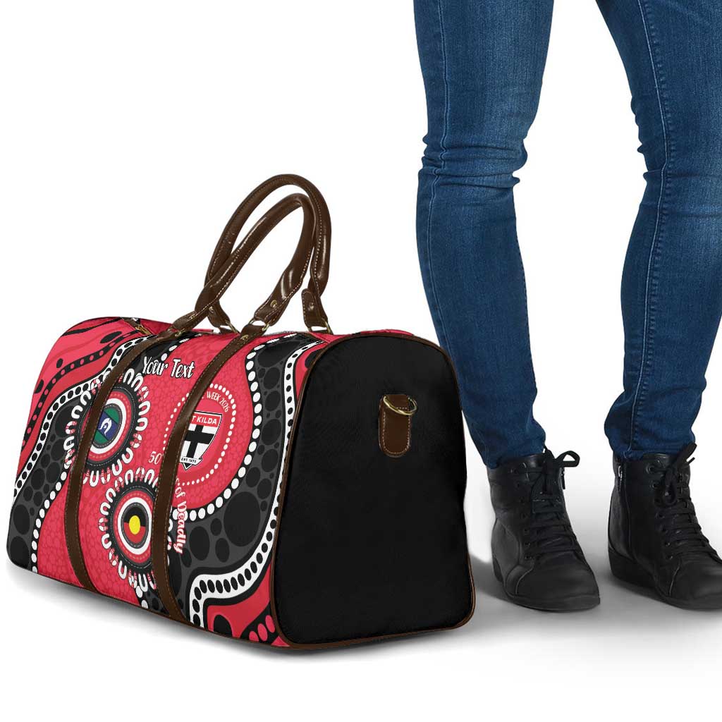 St Kilda NAIDOC 2026 Personalised Travel Bag 50 Years of Deadly Aboriginal Art