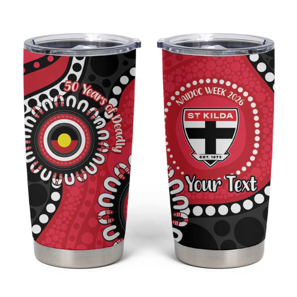 St Kilda NAIDOC 2026 Personalised Tumbler Cup 50 Years of Deadly Aboriginal Art