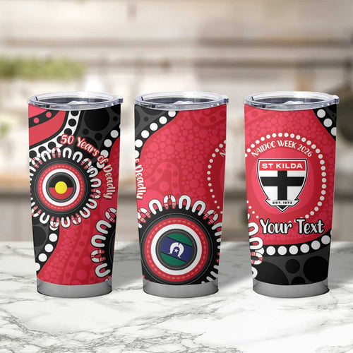 St Kilda NAIDOC 2026 Personalised Tumbler Cup 50 Years of Deadly Aboriginal Art