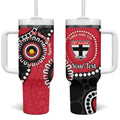 St Kilda NAIDOC 2026 Personalised Tumbler With Handle 50 Years of Deadly Aboriginal Art