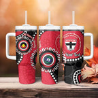 St Kilda NAIDOC 2026 Personalised Tumbler With Handle 50 Years of Deadly Aboriginal Art