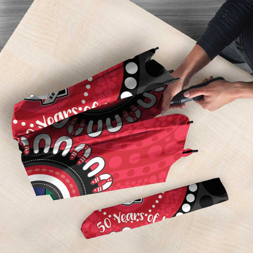 St Kilda NAIDOC 2026 Personalised Umbrella 50 Years of Deadly Aboriginal Art