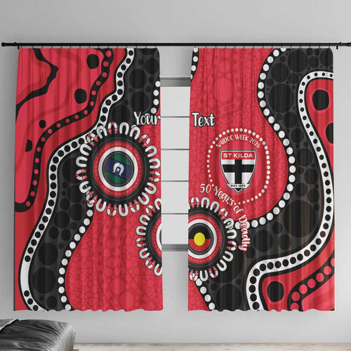 St Kilda NAIDOC 2026 Personalised Window Curtain 50 Years of Deadly Aboriginal Art
