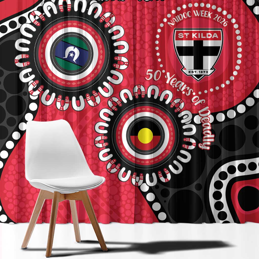 St Kilda NAIDOC 2026 Personalised Window Curtain 50 Years of Deadly Aboriginal Art