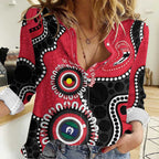 St Kilda NAIDOC 2026 Personalised Women Casual Shirt 50 Years of Deadly Aboriginal Art