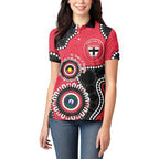 St Kilda NAIDOC 2026 Personalised Women Polo Shirt 50 Years of Deadly Aboriginal Art