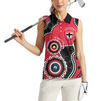 St Kilda NAIDOC 2026 Personalised Women Sleeveless Polo Shirt 50 Years of Deadly Aboriginal Art