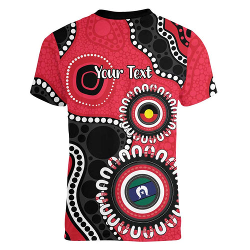 St Kilda NAIDOC 2026 Personalised Women V-Neck T-Shirt 50 Years of Deadly Aboriginal Art