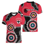 St Kilda NAIDOC 2026 Personalised Women V-Neck T-Shirt 50 Years of Deadly Aboriginal Art