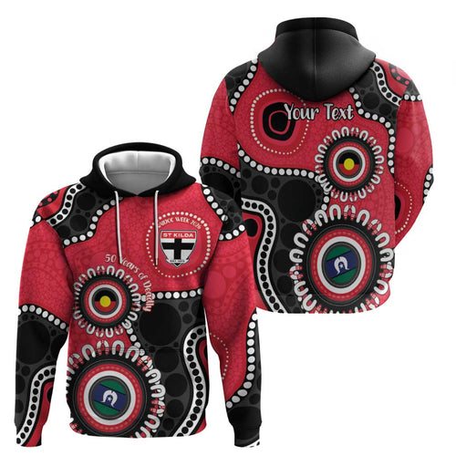 St Kilda NAIDOC 2026 Personalised Zip Hoodie 50 Years of Deadly Aboriginal Art