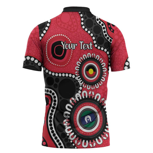 St Kilda NAIDOC 2026 Personalised Zipper Polo Shirt 50 Years of Deadly Aboriginal Art