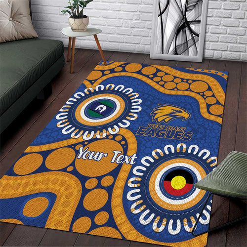 Eagles NAIDOC 2026 Personalised Area Rug 50 Years of Deadly Aboriginal Art