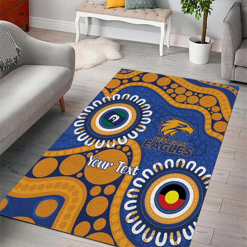 Eagles NAIDOC 2026 Personalised Area Rug 50 Years of Deadly Aboriginal Art