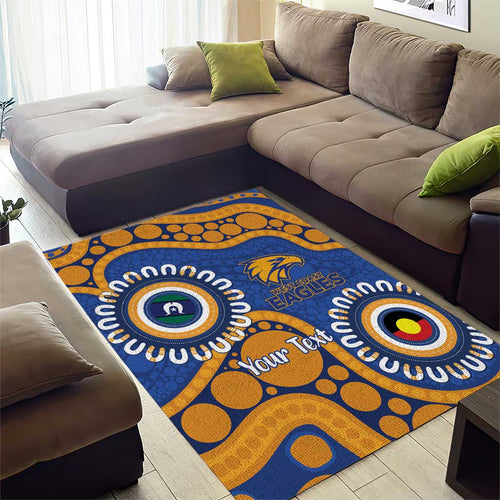 Eagles NAIDOC 2026 Personalised Area Rug 50 Years of Deadly Aboriginal Art