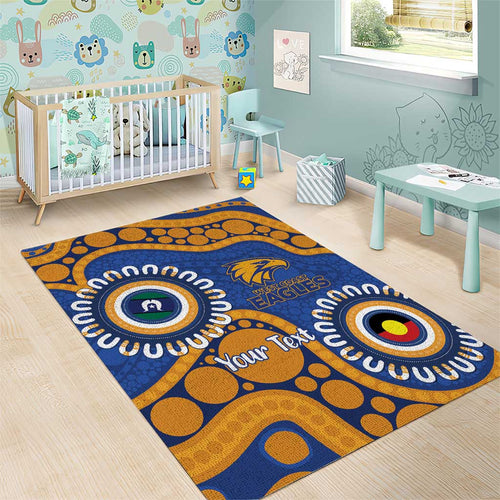 Eagles NAIDOC 2026 Personalised Area Rug 50 Years of Deadly Aboriginal Art