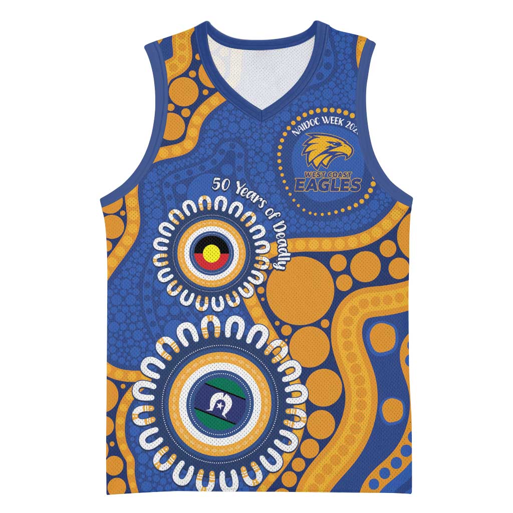 Eagles NAIDOC 2026 Personalised Basketball Jersey 50 Years of Deadly Aboriginal Art