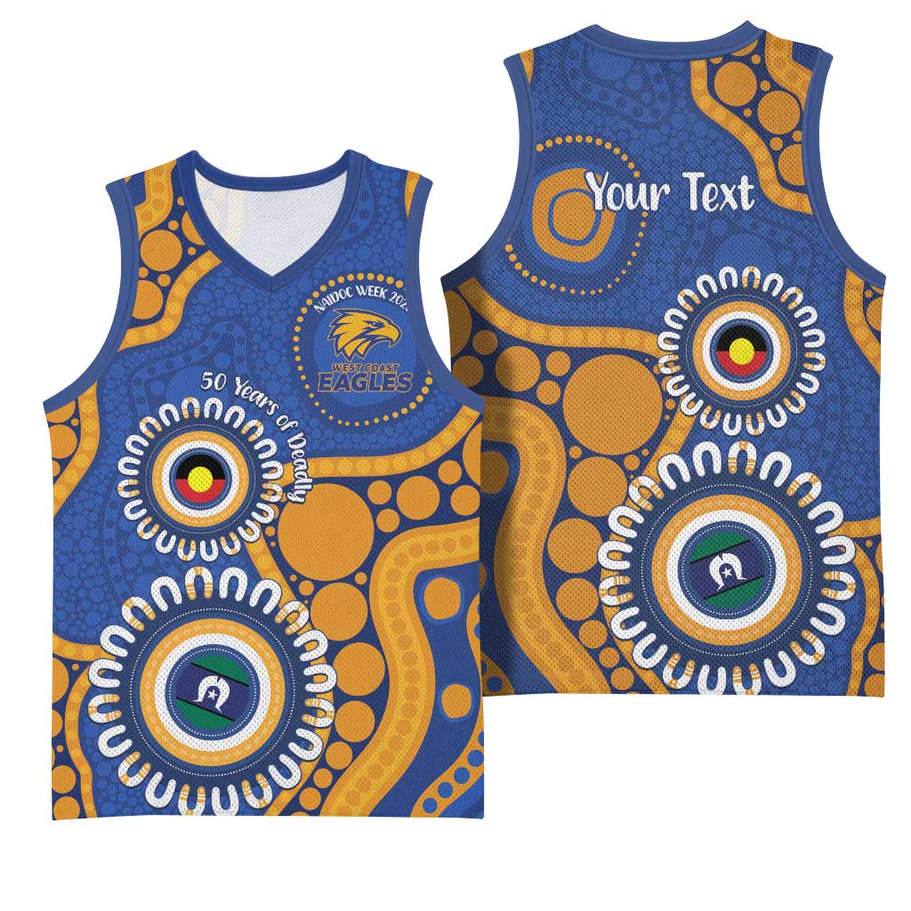 Eagles NAIDOC 2026 Personalised Basketball Jersey 50 Years of Deadly Aboriginal Art