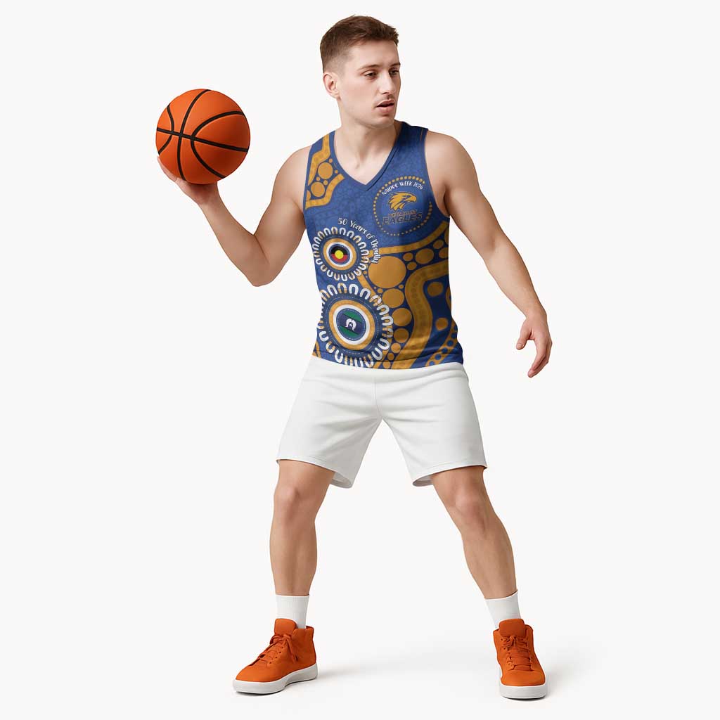 Eagles NAIDOC 2026 Personalised Basketball Jersey 50 Years of Deadly Aboriginal Art
