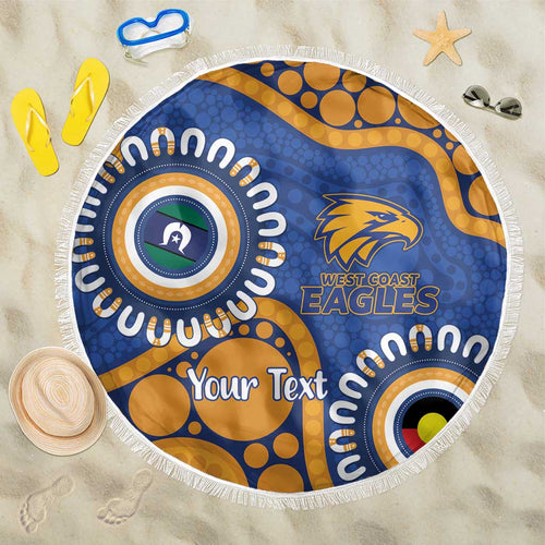 Eagles NAIDOC 2026 Personalised Beach Blanket 50 Years of Deadly Aboriginal Art