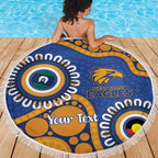 Eagles NAIDOC 2026 Personalised Beach Blanket 50 Years of Deadly Aboriginal Art