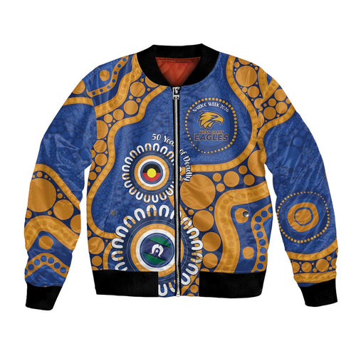 Eagles NAIDOC 2026 Personalised Bomber Jacket 50 Years of Deadly Aboriginal Art