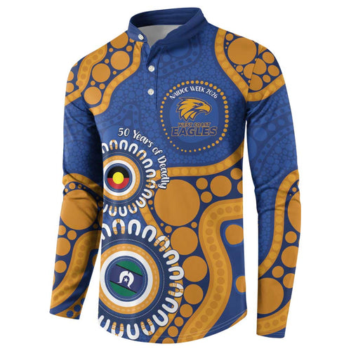Eagles NAIDOC 2026 Personalised Button Sweatshirt 50 Years of Deadly Aboriginal Art