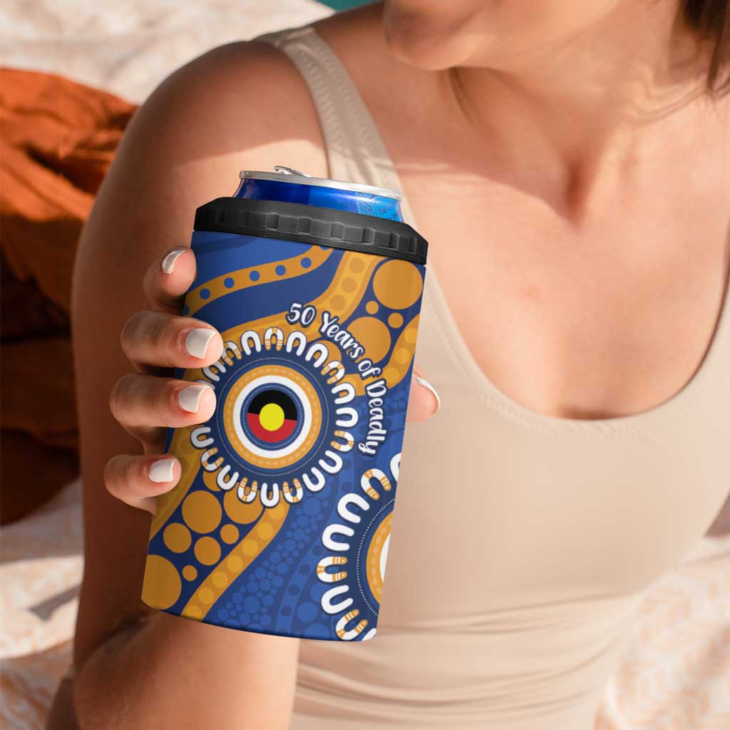 Eagles NAIDOC 2026 Personalised 4 in 1 Can Cooler Tumbler 50 Years of Deadly Aboriginal Art