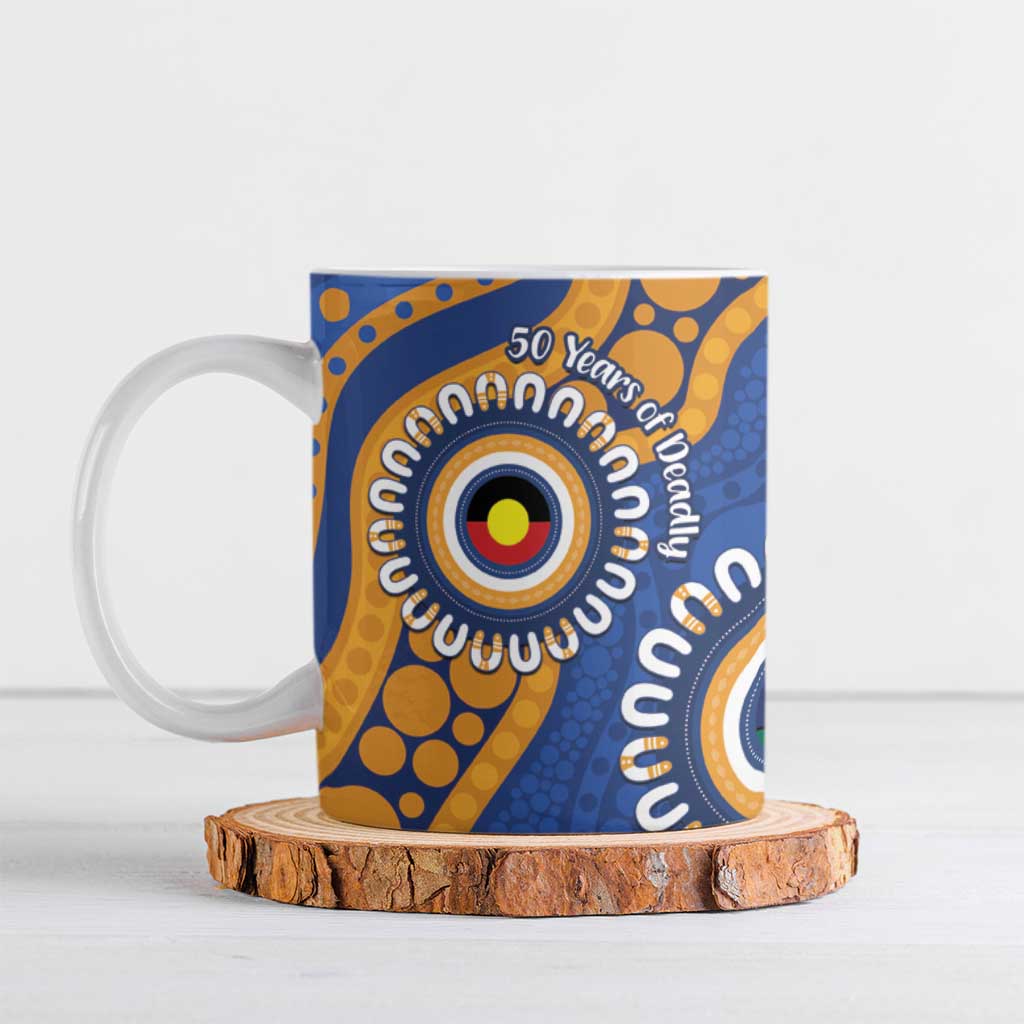 Eagles NAIDOC 2026 Personalised Ceramic Mug 50 Years of Deadly Aboriginal Art