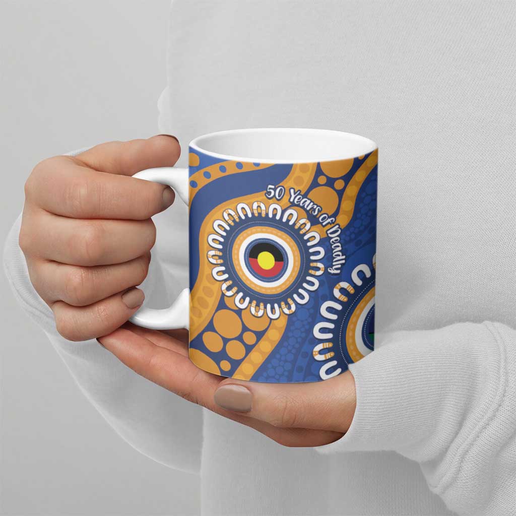 Eagles NAIDOC 2026 Personalised Ceramic Mug 50 Years of Deadly Aboriginal Art