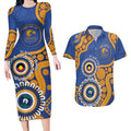 Eagles NAIDOC 2026 Personalised Couples Matching Long Sleeve Bodycon Dress and Hawaiian Shirt 50 Years of Deadly Aboriginal Art