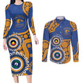 Eagles NAIDOC 2026 Personalised Couples Matching Long Sleeve Bodycon Dress and Long Sleeve Button Shirt 50 Years of Deadly Aboriginal Art