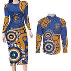 Eagles NAIDOC 2026 Personalised Couples Matching Long Sleeve Bodycon Dress and Long Sleeve Button Shirt 50 Years of Deadly Aboriginal Art