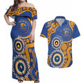 Eagles NAIDOC 2026 Personalised Couples Matching Off Shoulder Maxi Dress and Hawaiian Shirt 50 Years of Deadly Aboriginal Art