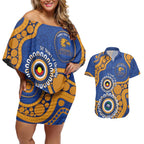 Eagles NAIDOC 2026 Personalised Couples Matching Off Shoulder Short Dress and Hawaiian Shirt 50 Years of Deadly Aboriginal Art