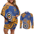 Eagles NAIDOC 2026 Personalised Couples Matching Off Shoulder Short Dress and Long Sleeve Button Shirt 50 Years of Deadly Aboriginal Art