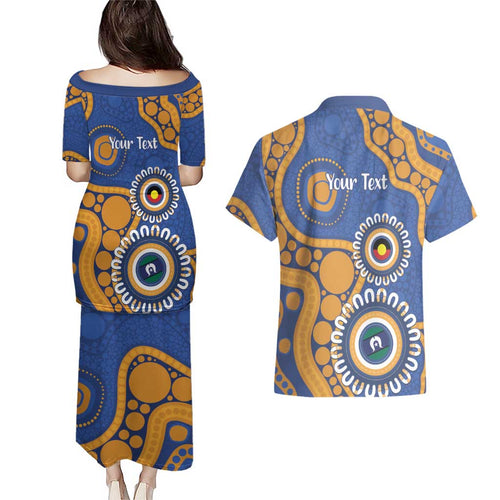 Eagles NAIDOC 2026 Personalised Couples Matching Puletasi and Hawaiian Shirt 50 Years of Deadly Aboriginal Art