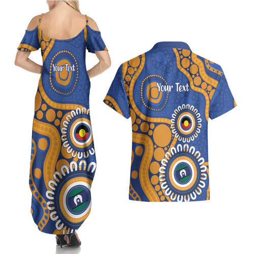 Eagles NAIDOC 2026 Personalised Couples Matching Summer Maxi Dress and Hawaiian Shirt 50 Years of Deadly Aboriginal Art